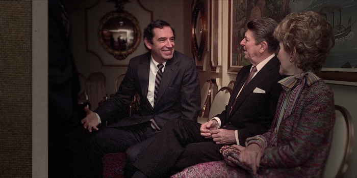 Doug Coe, leader of the secretive Christian group commonly called the Family who passed away in 2017, seen meeting with the Reagans.