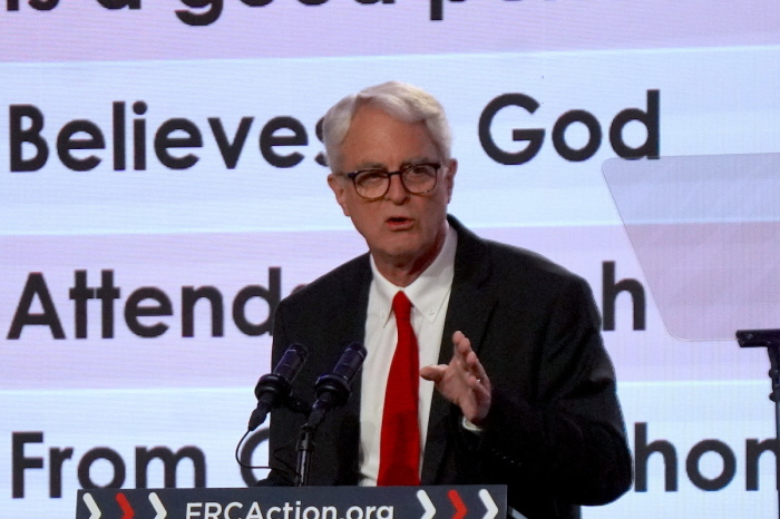 Veteran Evangelical pollster George Barna speaks at the Family Research Council's Pray Vote Stand Summit in Washington, D.C, September 15, 2023.