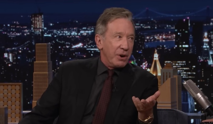 Actor Tim Allen speaks with Jimmy Fallon on NBC's 'The Tonight Show' in November 2023.