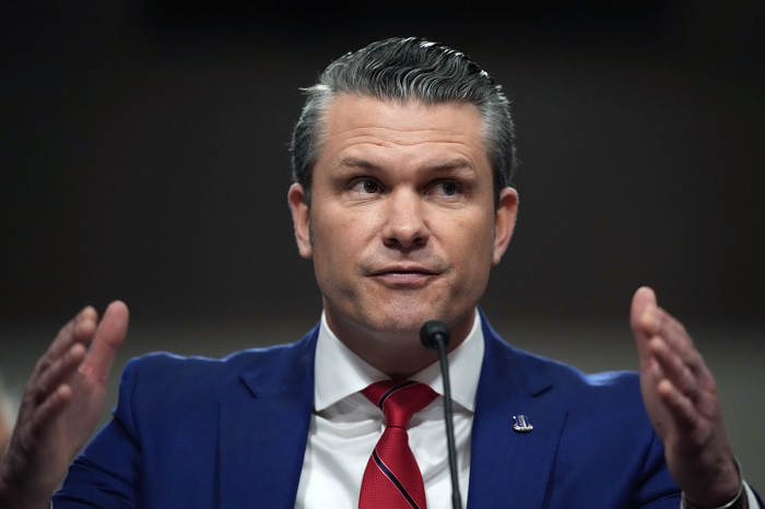President-elect Donald Trump's nominee for Secretary of Defense Pete Hegseth testifies during his Senate Armed Services confirmation hearing on Capitol Hill on Jan. 14, 2025, in Washington, D.C. Hegseth, an Army veteran and the former host of “FOX & Friends Weekend” on FOX News will be the first of the incoming Trump administration’s nominees to face questions from Senators.