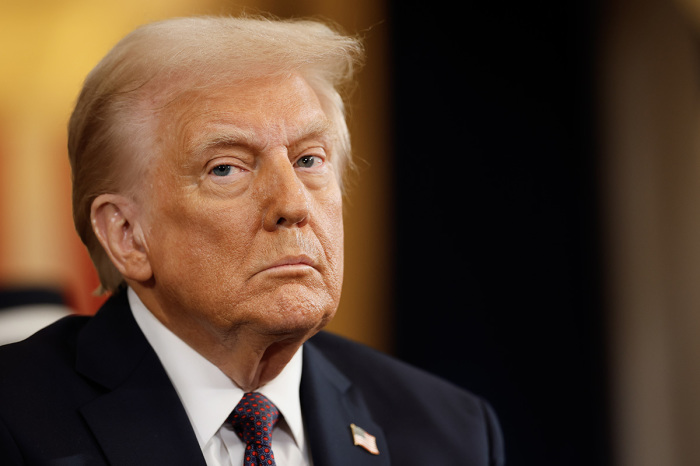 U.S. President Donald Trump attends inauguration ceremonies in the Rotunda of the U.S. Capitol on Jan. 20, 2025, in Washington, D.C.