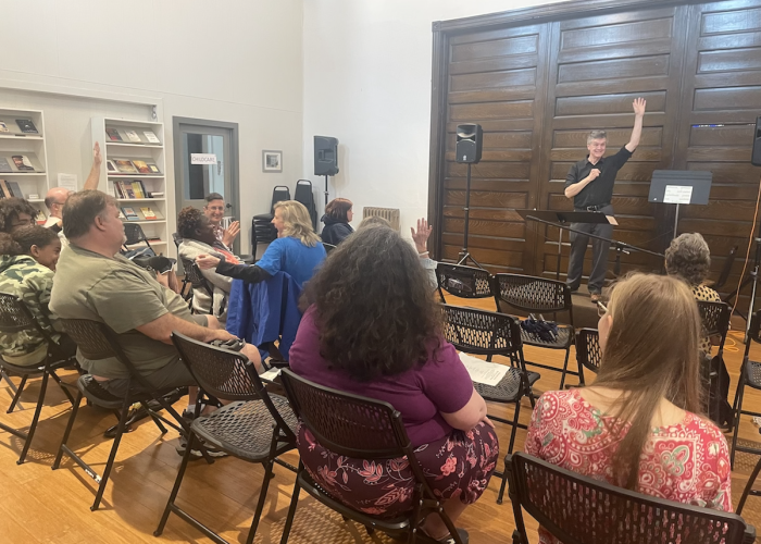 Attendees participate in a deaf ministry at Redemption Hill Church in South Hills, Pittsburgh, Pennsylvania.
