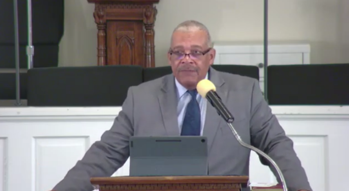 Dr. Steve Caudle delivers sermon at Greater Second Missionary Baptist Church (GSMBC) in Chattanooga, Tennessee, on Feb. 9, 2025.